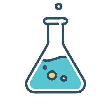 Bir kimyasal şişenin basit uçak vektör klipsi temiz ve minimal stil düz ikon resimleme.