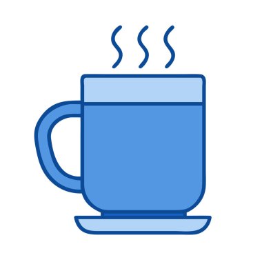 Bir kahve fincanının basit uçak vektör klipsi temiz ve minimal stil düz resim.