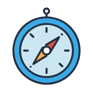 Basit bir uçak vektörü pusulayı temiz ve minimal stil düz ikon resimlemesiName.