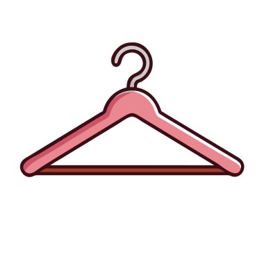 simple vector clipart of a clothing hanger in a clean, minimal-style flat icon illustration.