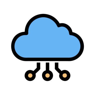 simple vector clipart of a cloud in a clean, minimal-style flat icon illustration.