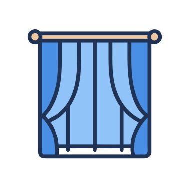 simple vector clipart of a curtain in a clean and minimal style flat icon illustration.