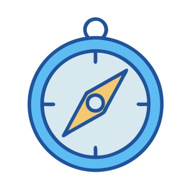 simple vector clipart of a compass in a clean, minimal-style flat icon illustration.