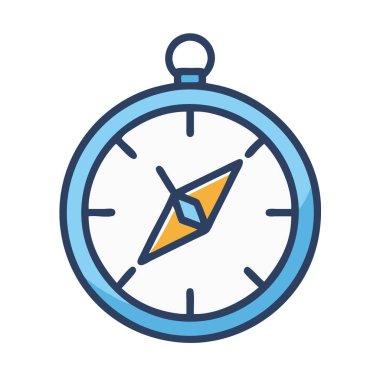 Basit bir uçak vektörü pusulayı temiz ve minimal stil düz ikon resimlemesiName.