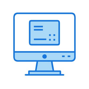 Basit bir düzlem vektörü bir bilgisayarın temiz ve minimal stil düz resim çizimi.