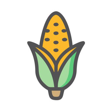 simple vector clipart of corn in a clean and minimal style flat icon illustration.