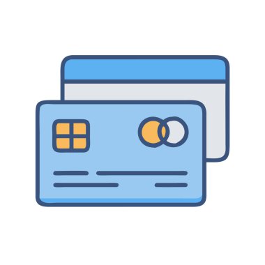 Basit bir uçak vektörü, bir kredi kartının temiz ve minimal stil düz ikon resimlemesiName.