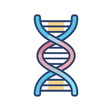 Bir DNA ipliğinin basit uçak vektörü iplikçikleri temiz ve minimal stil düz ikon gösterimi.
