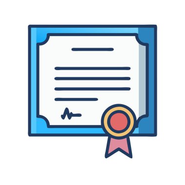 simple vector clipart of a diploma in a clean and minimal style flat icon illustration.