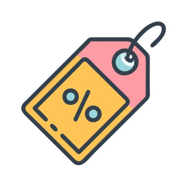 Bir indirimli etiketin basit bir uçak vektör klipsi temiz ve minimal stil düz resim.