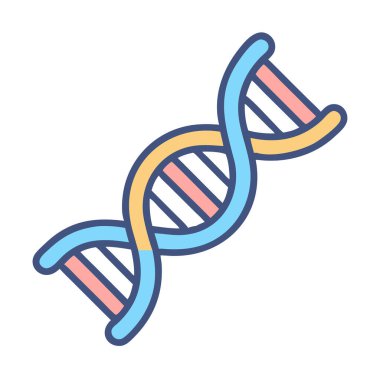 Bir DNA ipliğinin basit uçak vektörü iplikçikleri temiz ve minimal stil düz ikon gösterimi.