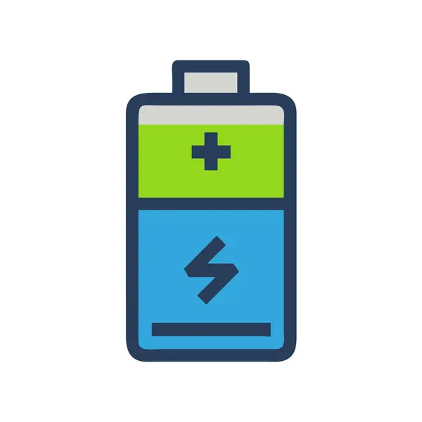 pil vektörü düz renk simgesi