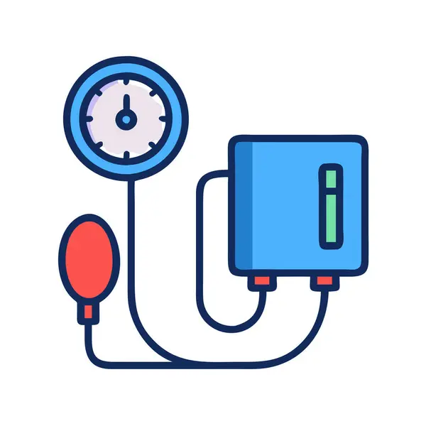 Basit bir uçak vektör klipsi temiz ve minimal bir stil düz ikon illüstrasyonunda kan basıncı kelepçesi.