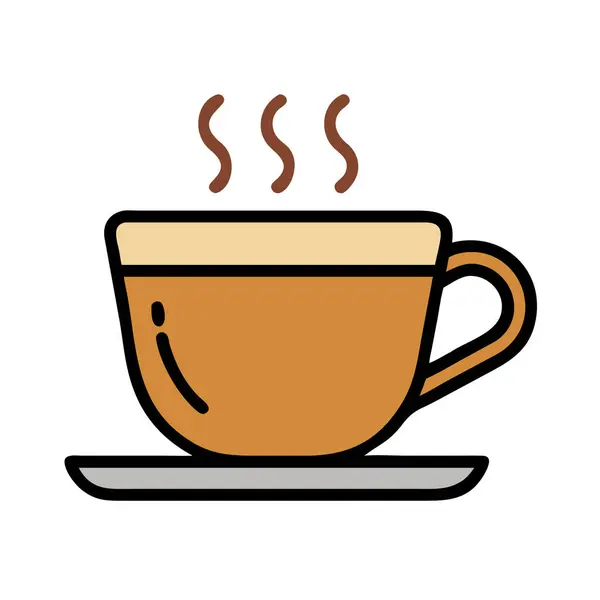Bir kahve fincanının basit uçak vektör klipsi temiz ve minimal stil düz ikon resimlemesi.