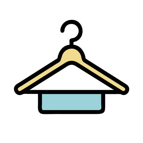 simple vector clipart of a clothing hanger in a clean and minimal style flat icon illustration.
