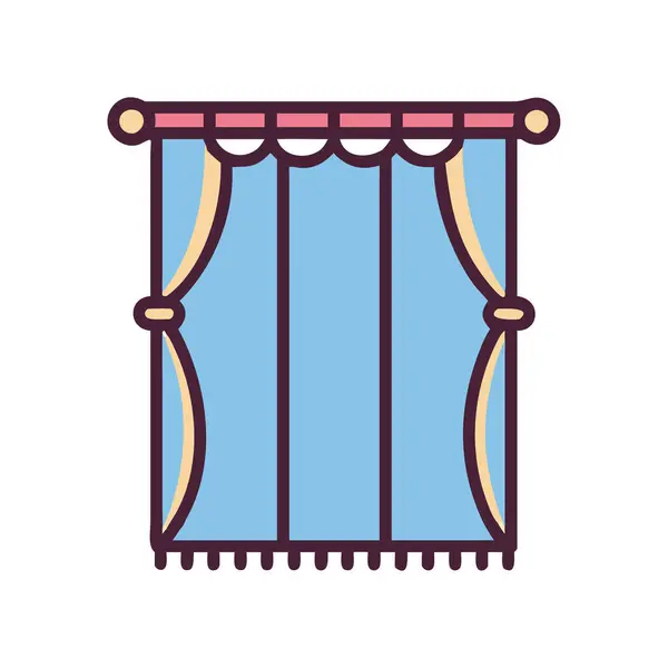 simple vector clipart of a curtain in a clean and minimal style flat icon illustration.