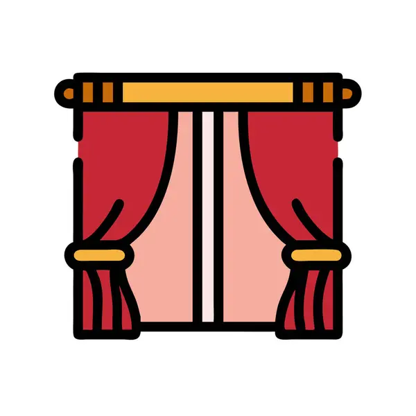 Basit bir düzlem vektörü perdenin temiz ve minimal stil düz resim çizimi.