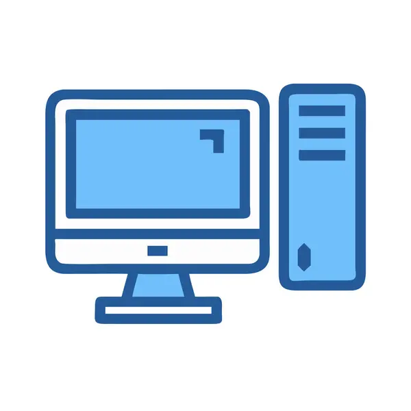 Basit bir düzlem vektörü bir bilgisayarın temiz ve minimal stil düz resim çizimi.