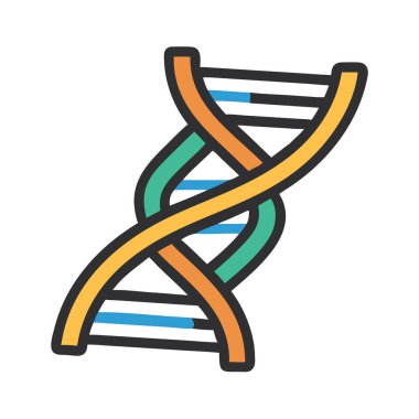 Bir DNA ipliğinin basit uçak vektörü iplikçikleri temiz ve minimal stil düz ikon gösterimi.