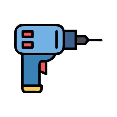 Basit bir düzlem vektör matkabının temiz ve minimal stil düz resim çizimi.