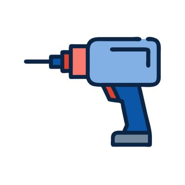 Basit bir düzlem vektör matkabının temiz ve minimal stil düz resim çizimi.