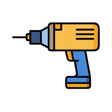 Basit bir düzlem vektör matkabının temiz ve minimal stil düz resim çizimi.