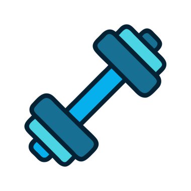 Basit bir uçak vektörü dambılın temiz ve minimal stil düz ikon gösterimi ile dambılına tırmanıyor.