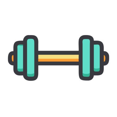 Basit bir uçak vektörü dambılın temiz ve minimal stil düz ikon gösterimi ile dambılına tırmanıyor.