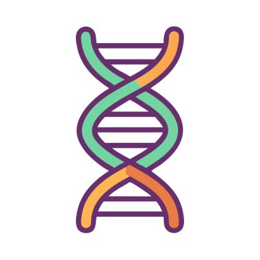 Bir DNA ipliğinin basit uçak vektörü iplikçikleri temiz ve minimal stil düz ikon gösterimi.