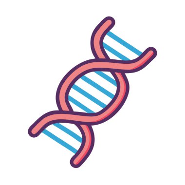 Bir DNA ipliğinin basit uçak vektörü iplikçikleri temiz ve minimal stil düz ikon gösterimi.