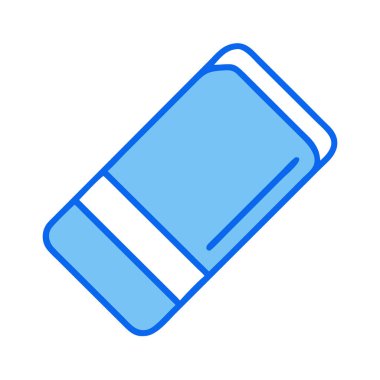 Basit bir düzlem vektörü silgisinin temiz ve minimal stil düz resim çizimi.