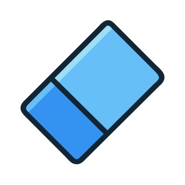 Basit bir düzlem vektörü silgisinin temiz ve minimal stil düz resim çizimi.