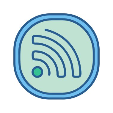 Basit bir düzlem vektörü bir beslemenin temiz ve minimal stil düz simge resimlemesiName.