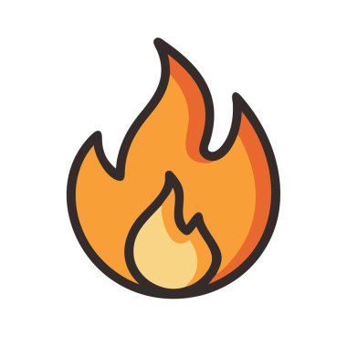 Basit bir uçak vektörü, bir yangının temiz ve minimal stil düz ikon illüstrasyonunda doruk noktasıdır..