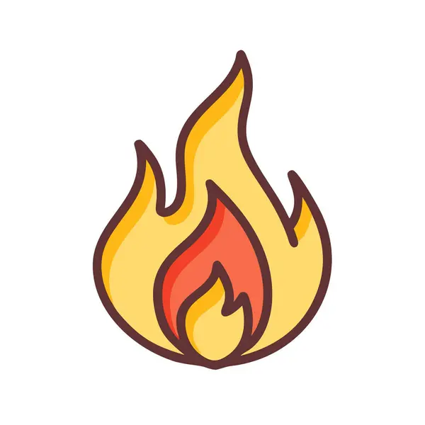 Basit bir uçak vektörü, bir yangının temiz ve minimal stil düz ikon illüstrasyonunda doruk noktasıdır..