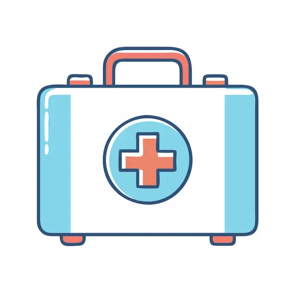 Bir ilk yardım çantasının basit bir uçak vektör klibi temiz ve minimal stil düz ikon resimlemesi.