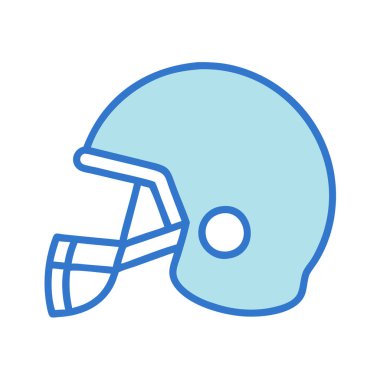 Basit bir uçak vektörü, bir futbol kaskının temiz ve minimal stil düz ikon illüstrasyonunda zirvesine çıkıyor..