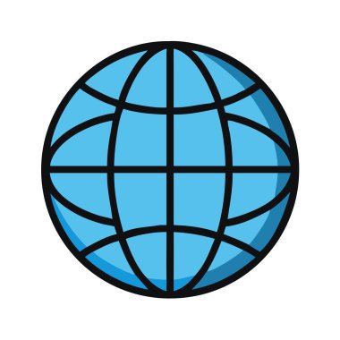 Basit bir düzlem vektörü bir kürenin temiz ve minimal stil düz ikon resimlemesiName.