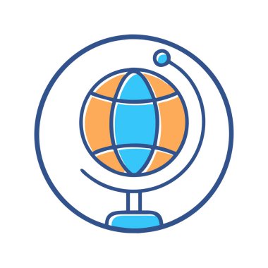 Basit bir düzlem vektörü bir kürenin temiz ve minimal stil düz ikon resimlemesiName.