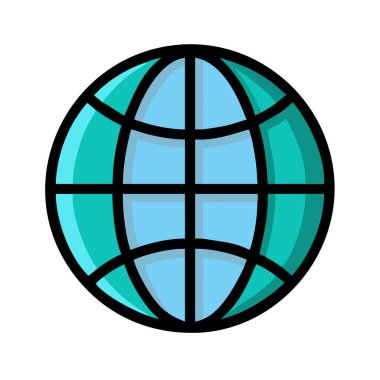 Basit bir düzlem vektörü bir kürenin temiz ve minimal stil düz ikon resimlemesiName.