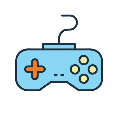 Bir oyun denetleyicisinin basit uçak vektör clipart temiz ve minimal stil düz ikon resimleme.