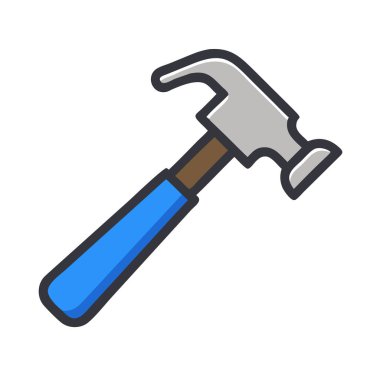 simple airplane vector clipart  of an hammer  in a clean and minimal style flat icon illustration. clipart