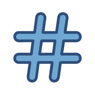 Basit bir uçak vektörü etiketinin temiz ve minimal stil düz simgelemesi ile bir hashtag 'inin parçası.