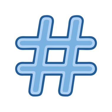 Basit bir uçak vektörü etiketinin temiz ve minimal stil düz simgelemesi ile bir hashtag 'inin parçası.