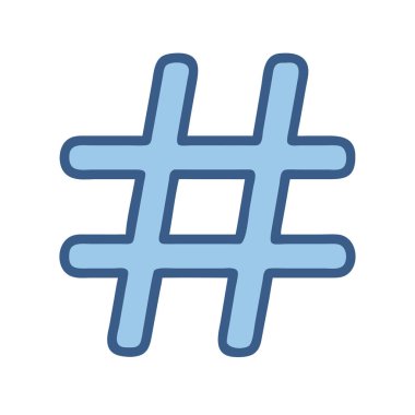 Basit bir uçak vektörü etiketinin temiz ve minimal stil düz simgelemesi ile bir hashtag 'inin parçası.