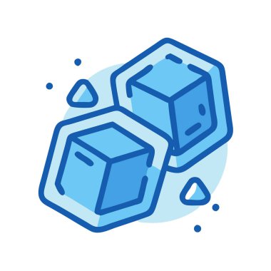 Bir buz küpünün basit uçak vektör klipsi temiz ve minimal stil düz simge gösterimi.