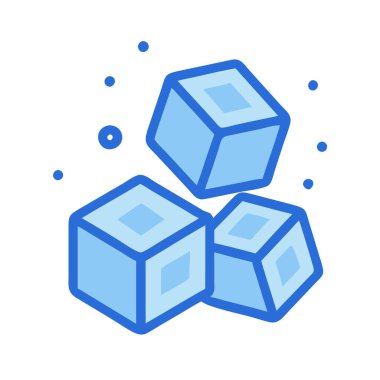 Bir buz küpünün basit uçak vektör klipsi temiz ve minimal stil düz simge gösterimi.