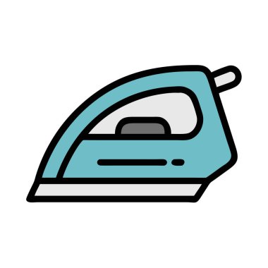 Basit bir düzlem vektörü bir demiri temiz ve minimal stil düz ikon resimlemesi ile kırpar.