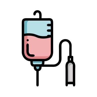 Bir serum damlasının basit uçak vektör klipsi temiz ve minimal stil düz ikon resimlemesi.