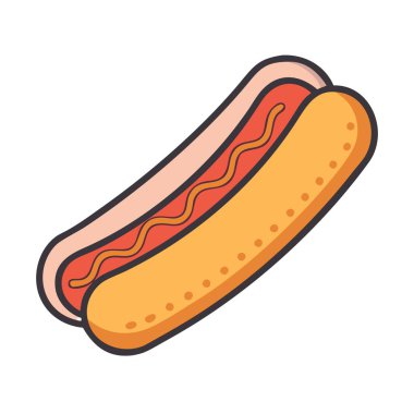 Bir sosislinin basit uçak vektör klipsi, temiz ve minimal stil düz simge gösterimi.